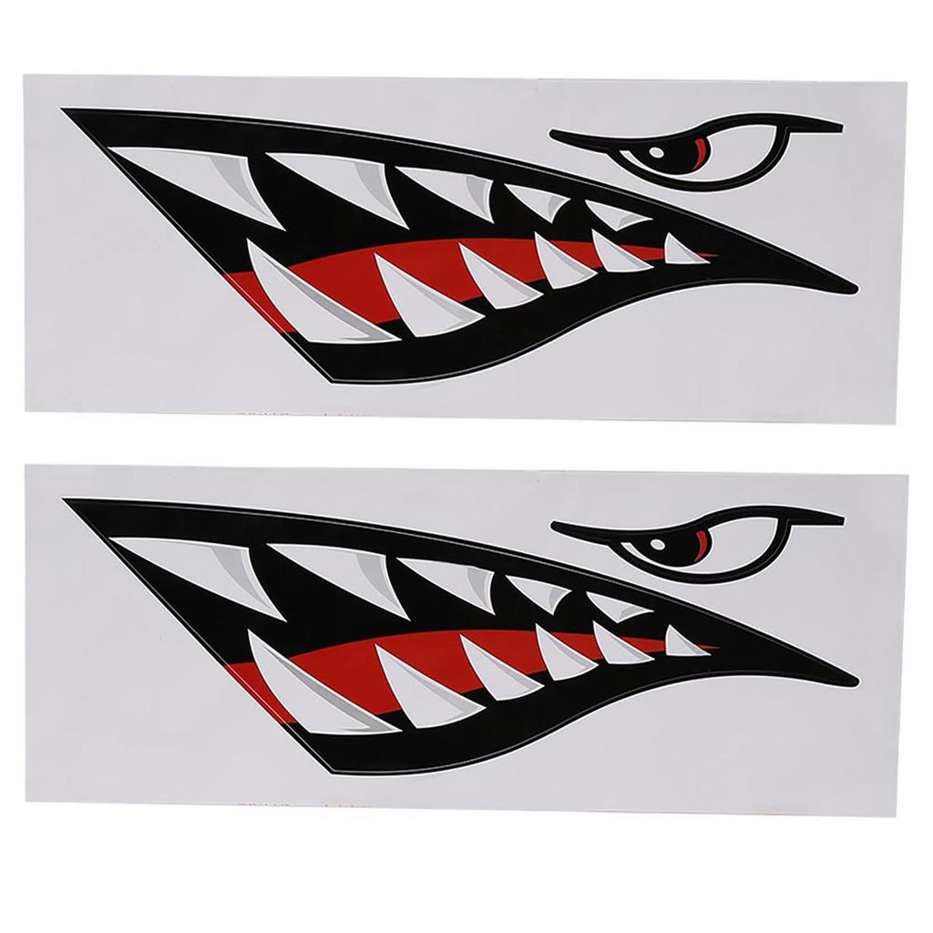 2 st Vattentäta DIY Roliga Hajtänder Mun Klistermärke Dekal Bil Kajak Båt Lastbil Dekoration