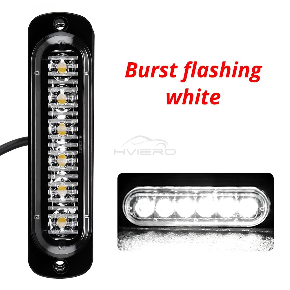 1X Truck 12V-24V LED Warning Strobe Grille Flashing Lamp Bar Side Car Beacon Red Yellow White Turn Signal Parking Drl Fog LightTurn Signal 2