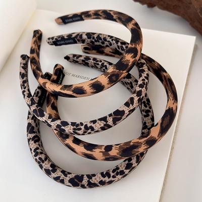 Retro Leopardenmuster Schwamm Stirnbänder für Frau Mode Temperament Haarreif Gesicht waschen Haarband Weiblich Party Haarschmuck