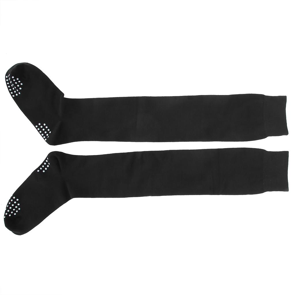 Damen Yoga Socken Rutschfest Warm Oberschenkelhohe Strümpfe für Fitness Lateinamerikanischer Tanz Sport Schwarz