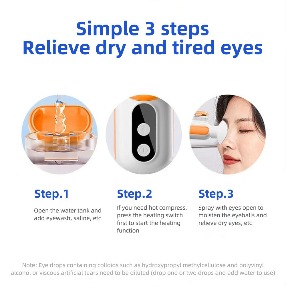 Cold and hot compress and nebulization eye moistening device