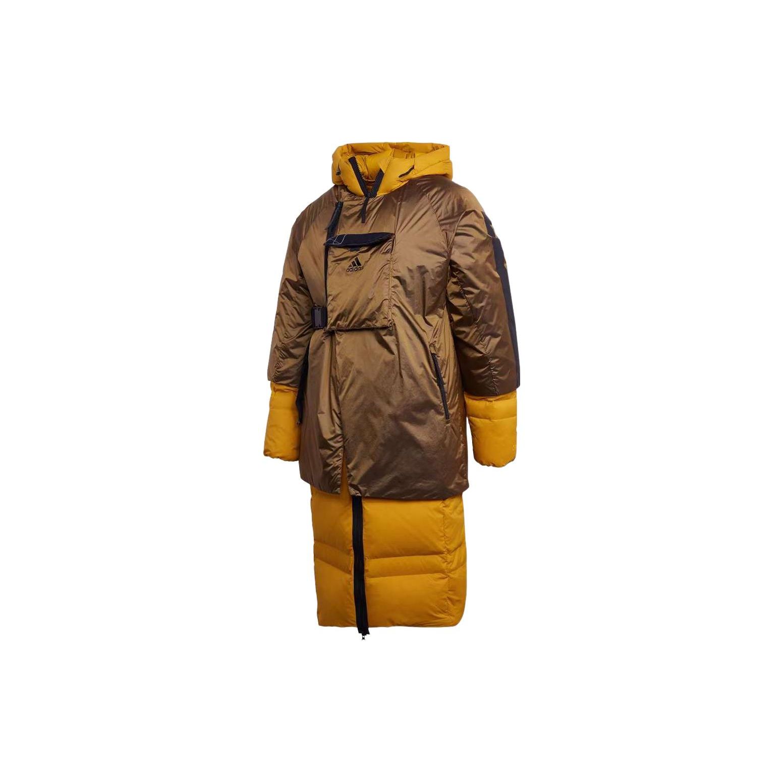 

Adidas Logo Print Pattern Two-In-One Fitted Down Jacket Men Jacket Yellow FT2426 L