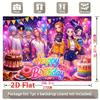 2D Flat Party Backdrop Banner - Anime Style Character with Happy Birthday Glitter Text, Polyester Photo Background for Birthday, Stage & Cafe Decor