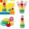 Tower Rainbow Stacking Wooden Toy Early Childhood Learning Logic Development