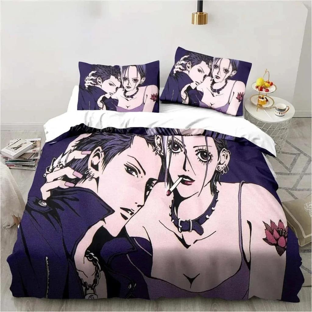 3D Print Cartoons Black Stone NANA Manga Bedding Set Printed With Pillowcase Duvet Cover Soft Queen King Size Bedclothes Home
