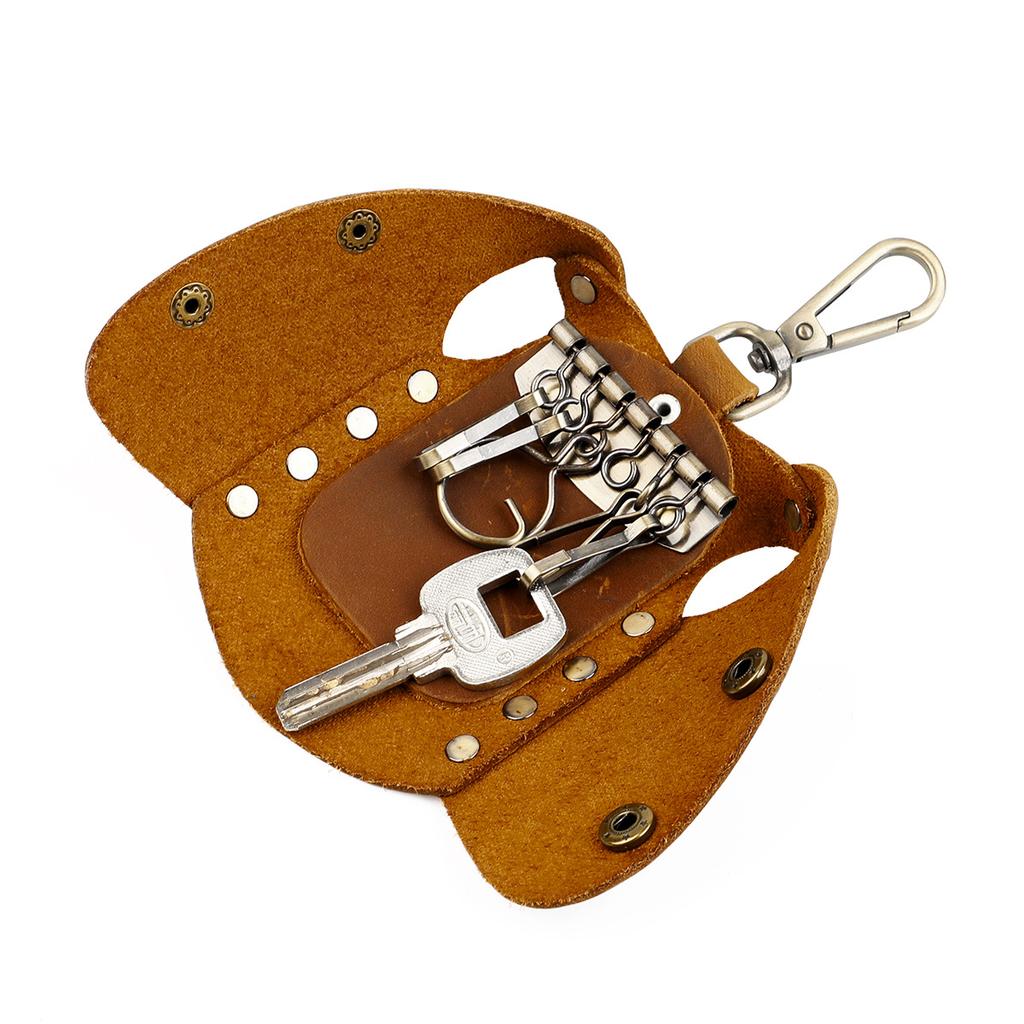 Genuine Leather Key Case Handmade Vest Shape Car Key Wallet Cowhide Organizer Pouch