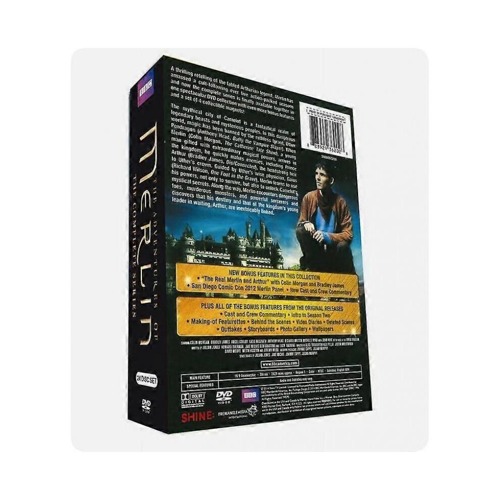 Merlinas - Visas serialas, 1-5 sezonai (DVD, 24 diskai, dėžutė) anglų kalba