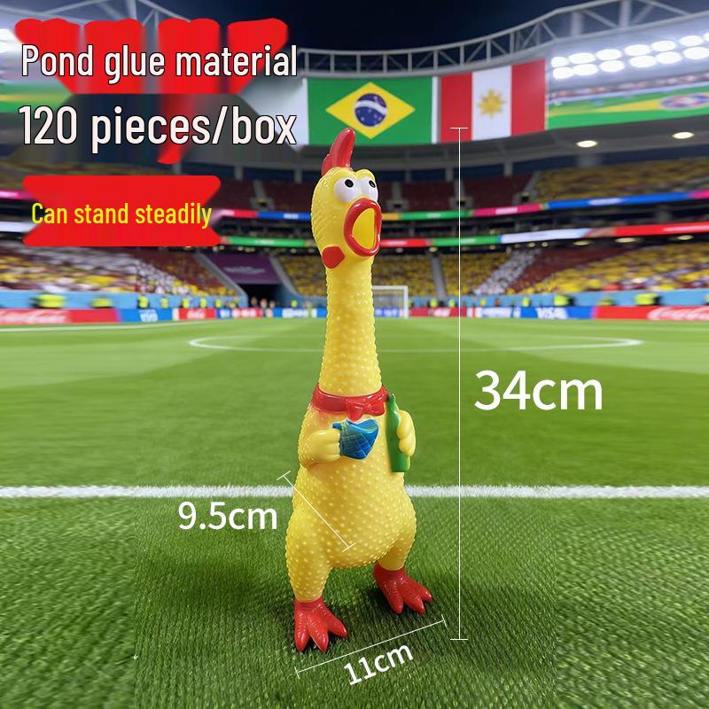 34cm Screaming Chicken Toy Slippers - Fun Stress Relief Game Prop with Weird Sounds