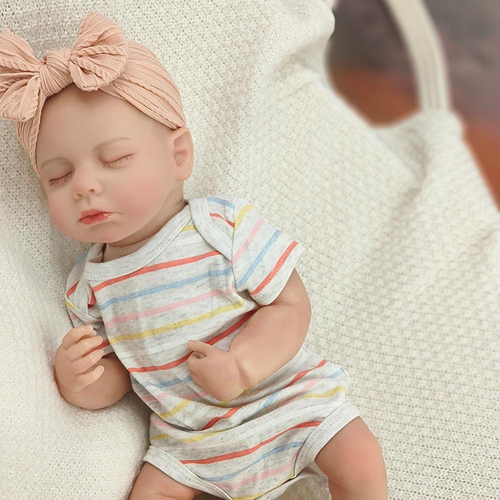 48CM Noworodek Lalka Zabawki LOULOU Reborn Miękki Silikon Elastyczny Odcień Skóry 3D z Widocznymi Żyłkami Ręcznie Malowane Włosy Lalka Zabawka