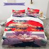 Son Goku Muster Bettwäsche, Steppbett Set Bettbezug Kissenbezug Zuhause Geburtstagsgeschenk (1 Bettbezug + 2 Kissenbezüge, ohne Füllung)