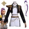 Anime Rumi Cosplay Costume Wig Woman Black White Uniform Christmas Halloween Party Clothing