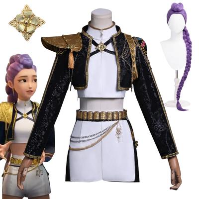 Anime Rumi Cosplay Costume Wig Woman Black White Uniform Christmas Halloween Party Clothing