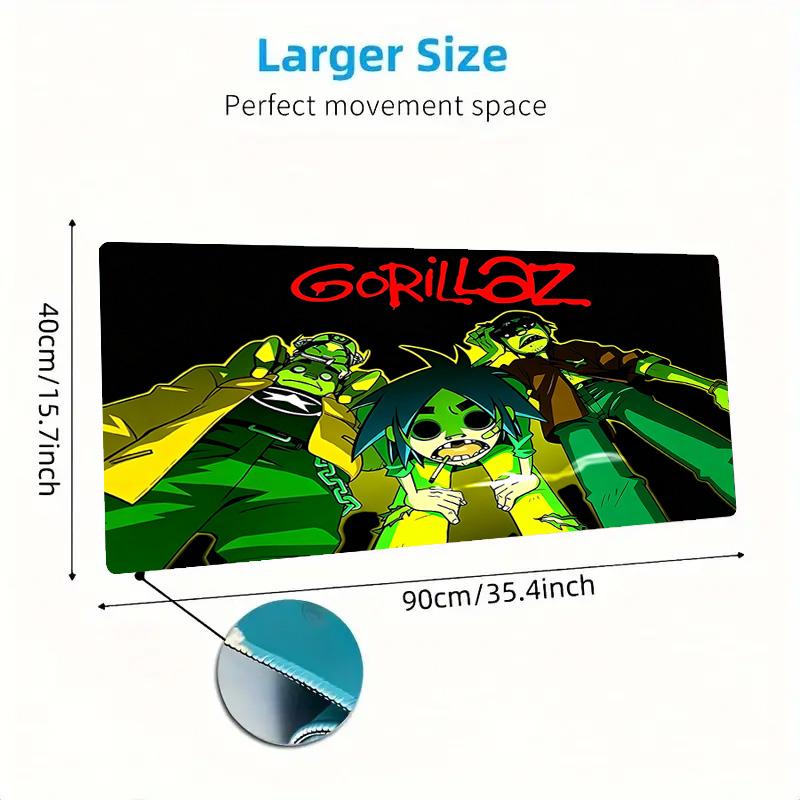 Gorillaz Color Mouse Pad Large Gaming Table Cushion Non-slip Laptop Tablet Big Mousepad XXL Mat Mini PC Playmat With Lock edge