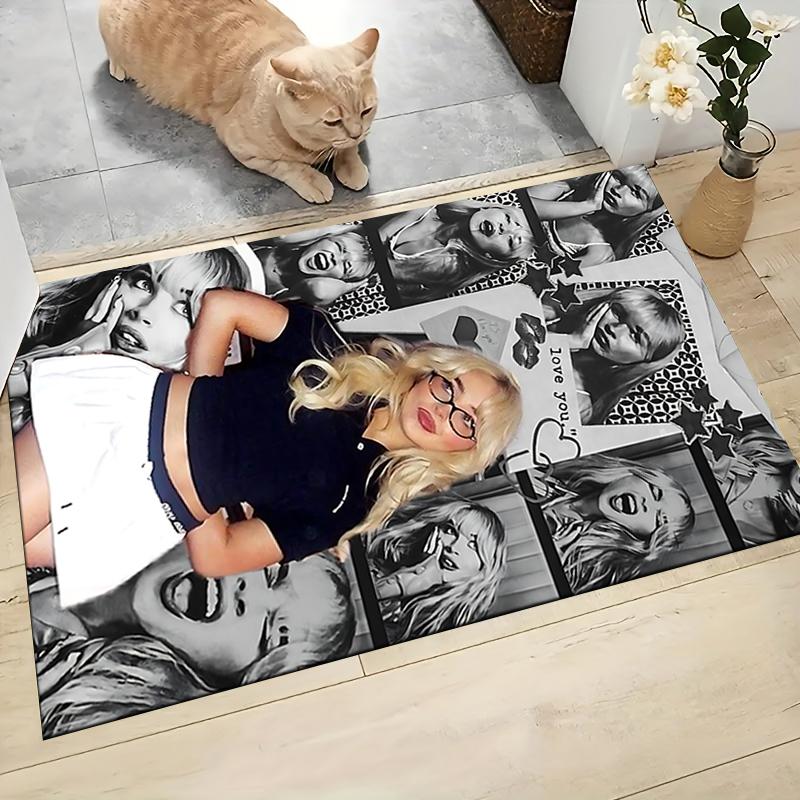 Fashionable Girl Collage Carpet Rug Soft Washable Antislip Home Living Room Sofa Mats Personalized Christmas Rug