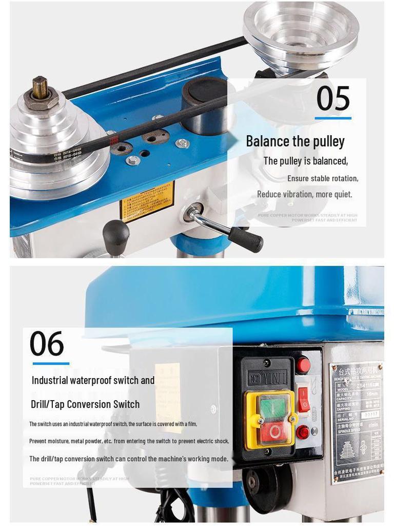 Ling Ou Diamond Dual-Purpose Industrial Bench Drill & Tap Machine (Model: ZS4116B ZS4120 25 12C)