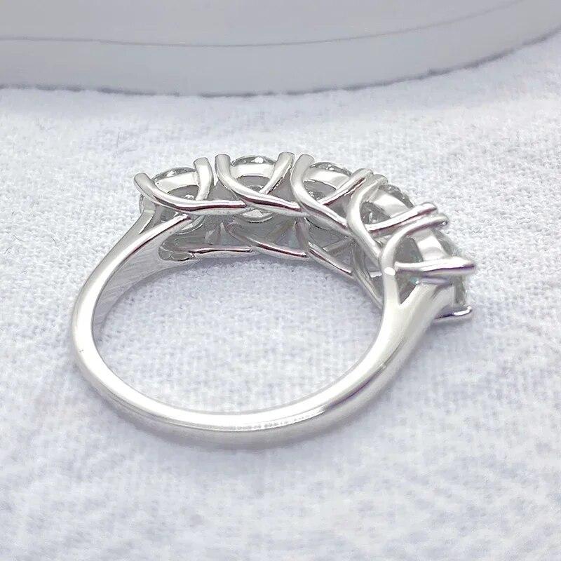 Bague Moissanite complète en argent Sterling S925 pour femmes, bague de mariage en diamant scintillant d'éternité, bijoux GRA, 5mm 6.5mm