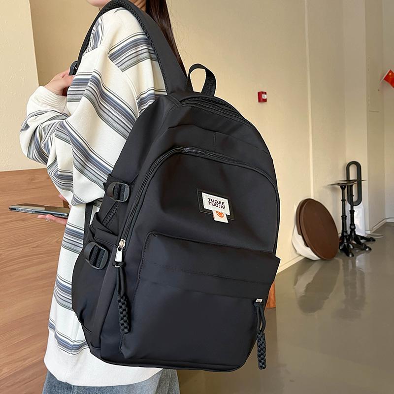 College Style Student Schoolbag Solid Color Women's Backpack Large Capacity Backpack