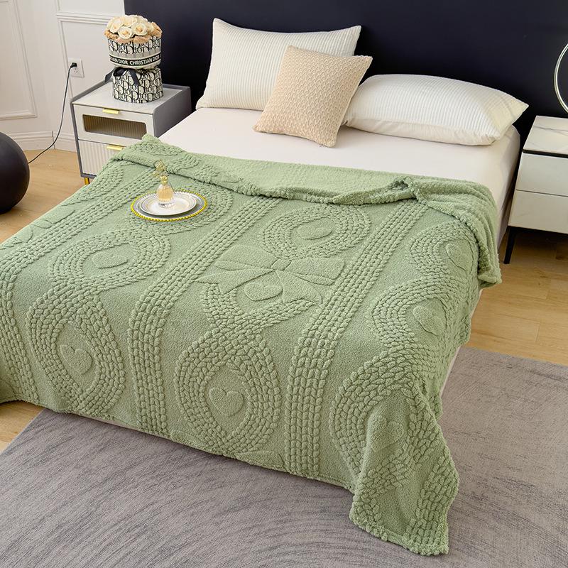 Double-Sided Velvet Cloud Mink Flannel Jacquard Blanket - Multifunctional Throw Gift.