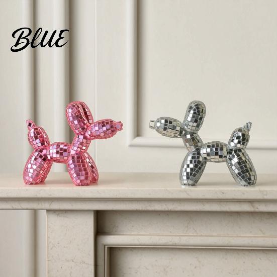 Reflective Mosaic Dog & Dad Maximalist Statue Balloon Disco Ornament for Mom Aesthetic Contemporary Home Ornament Ball Decor Preppy