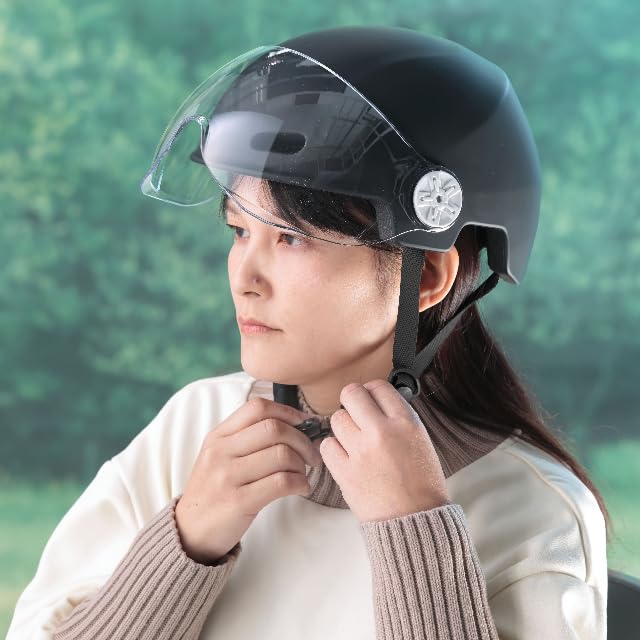 Kawasumi Seisakusho Bicycle Helmet with Shield Black H-103BK