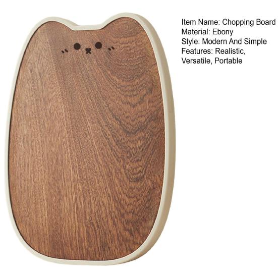 Wood Chopping Board Cat Shape Charcuterie Board Non-Slip Cutting Board for Kitchen Meal Prep Serving Tray for Vegetables Meat
