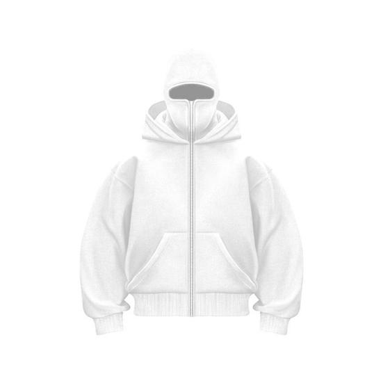 Unisex Kukla Mikina Teplá Volná Mikina s Kapucí Zapínání na Zip Ležérní Bunda s Obličejovou Maskou pro Podzim Zimu Venkovní Sporty Streetové Oblečení