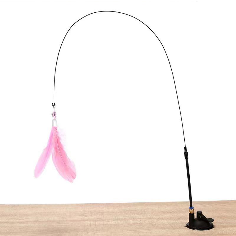 Long Suction Cup Pole Exciting Playtime Adventures Ultimate Cat Toy Interactive Bell Feather Wand Cat Teaser Toy