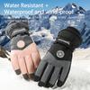 Winter Outdoor Snowboard Ski Riding Gloves Leather Non-Slip Touch Screen Waterproof Motorcycle Cycling Fleece Warm Riding Gloves