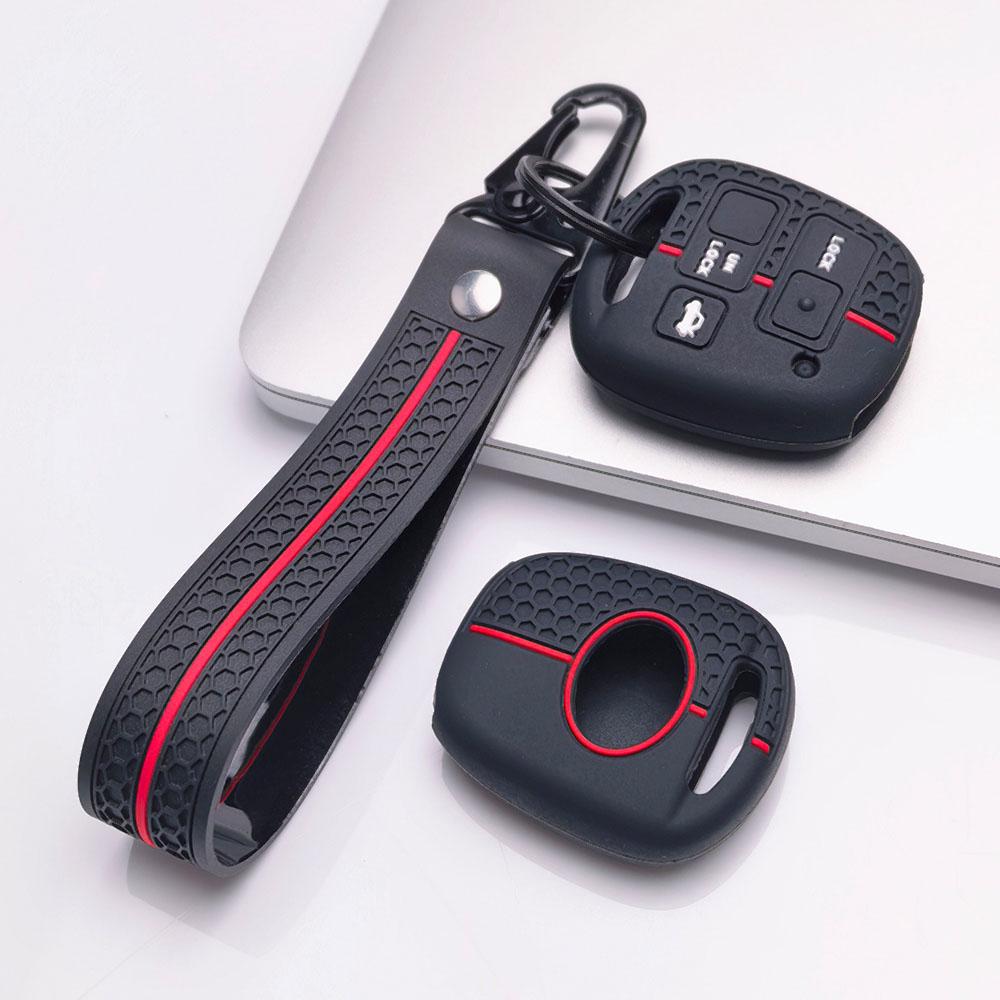 Silikonnyckelring med matchande handledsrem Passar för Toyota Camry Corolla RAV4 Highlander Matrix Sequoia Sienna, Passar Toyota Camry Corolla RAV4