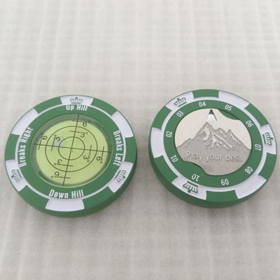Golf Hat Clip Ball Marker with High Precision Green Reading Aid Compact Size Lightweight Portable Bubble Level Golf Putting Green Reader
