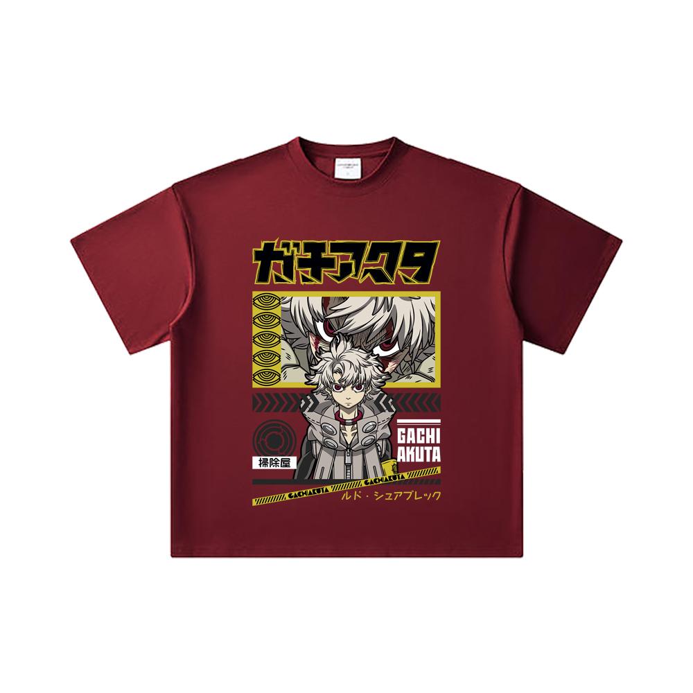 260 GSM Double Yarn 32 Count 100% Cotton Gachiakuta V10 Rudo Print Unisex Heavy Cotton T Shirt