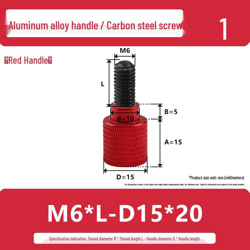 M6 Aluminum Alloy Knurled Handle Screw Bolt with High-Strength Flat Head