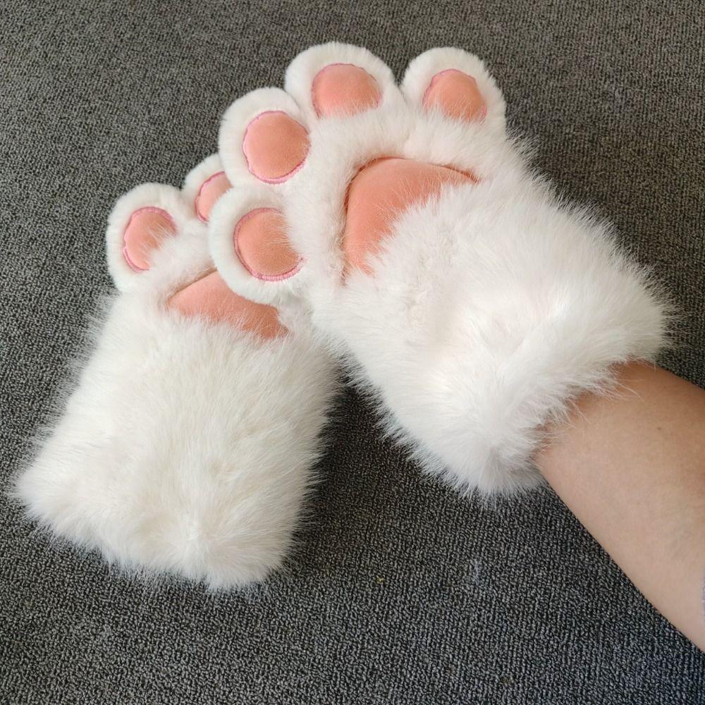Cartoon Plush Cat Paw Gloves Fursuit Kigurumi Cosplay Props Cute Cat Claw Mittens  Gifts