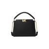 Karlie Logo Culoare Solidă Lanț Piele Artificială Geantă de Umăr Crossbody Medie Femei Neagră