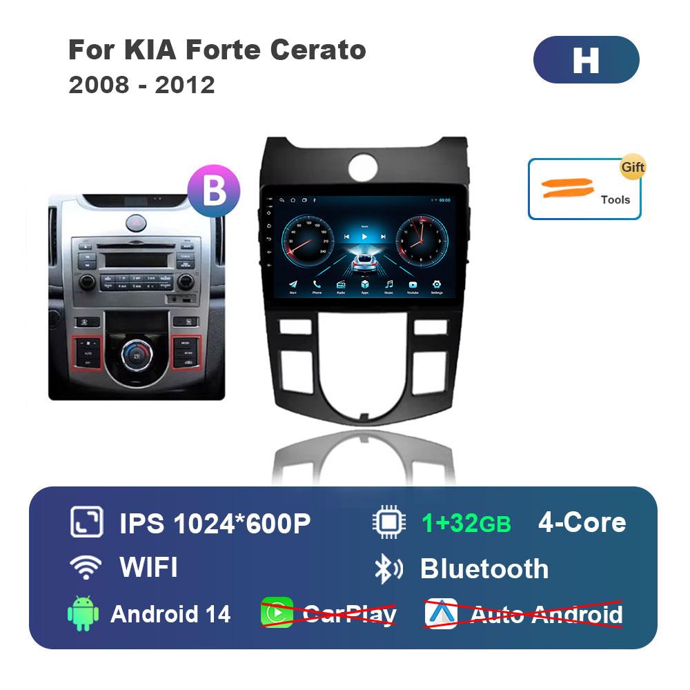 

for KIA Forte Cerato 2008 - 2012 Android 14 Intelligent System Car Radio Multimedia Player GPS Navigation BT 4G WiFi HD Screen