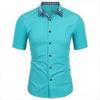 Summer Men Short Sleeve Beach Shirt Men Casual Lapel Fashion Shirt Tops