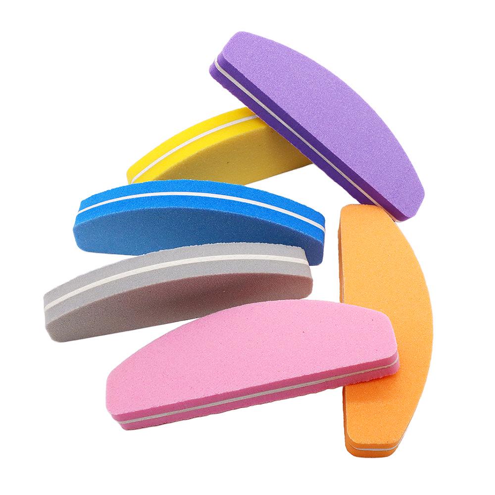 Half-Moon Multi-Color Sponge Nail File Block