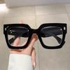 Vintage Black Thick Frame Glasses For Woman Man Fashion Oversized Anti Blue Light Glasses Transparent Lenses Eyewear