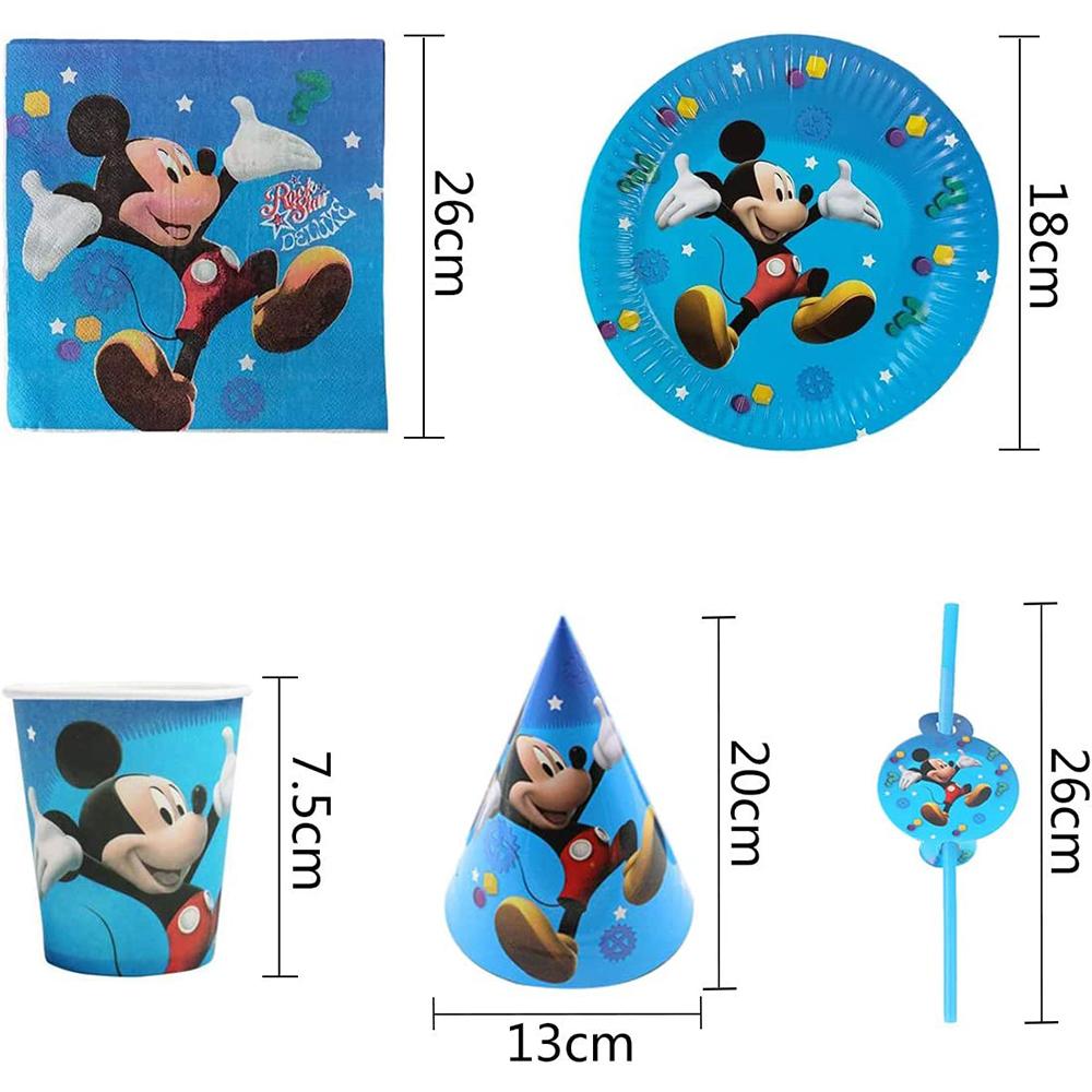 Mickey Mouse Birthday Party Tableware Set Party Plates Cups Napkins Party Dishes