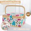 Sewing Basket with Removable Tray Practical Sewing Basket Organizer with Interior Pocket Portable Sewing Storage Box Stylish