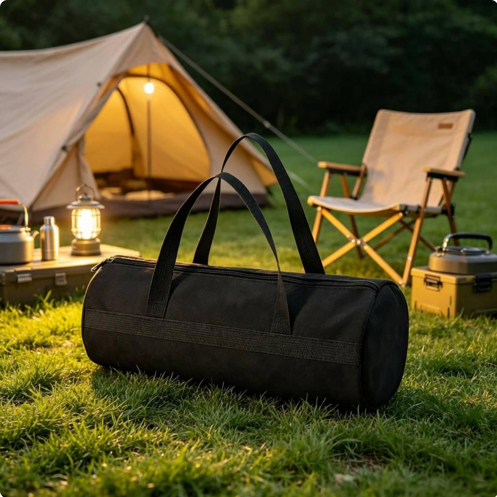 Tent Stake Bag Oxford Cloth Zippered Pole Pegs Storage Tool Pouch WearResistant Small