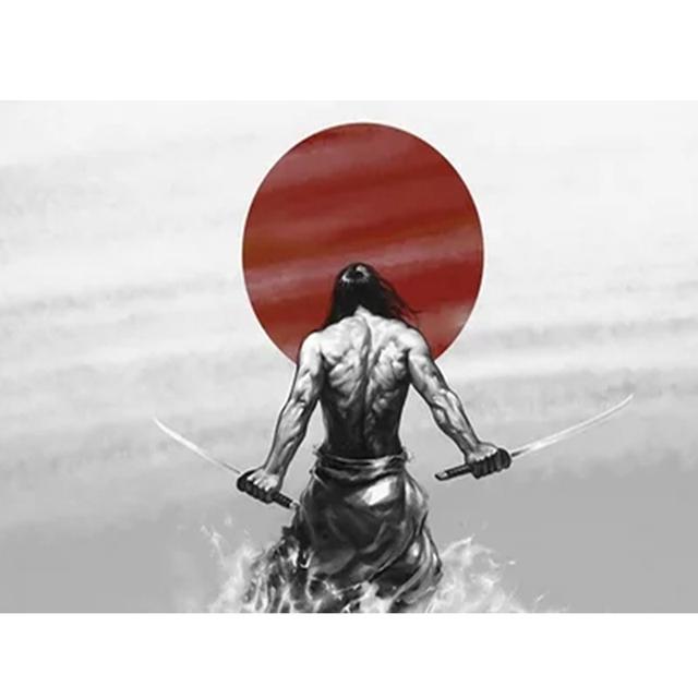 Japanese Sunset Samurai Posters and Prints Abstract Wall Art Picture Bushido Canvas Painting for Living Room Home Artwork Decor No Frame