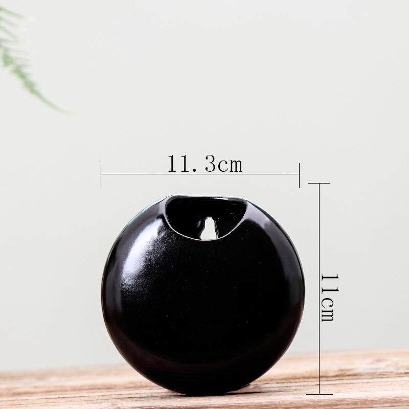 

Круглая настенная ваза, фоновое украшение на стену, подвесная ваза для цветов, аксессуары для цветочных композиций, подвесной цветочный горшок чёрный