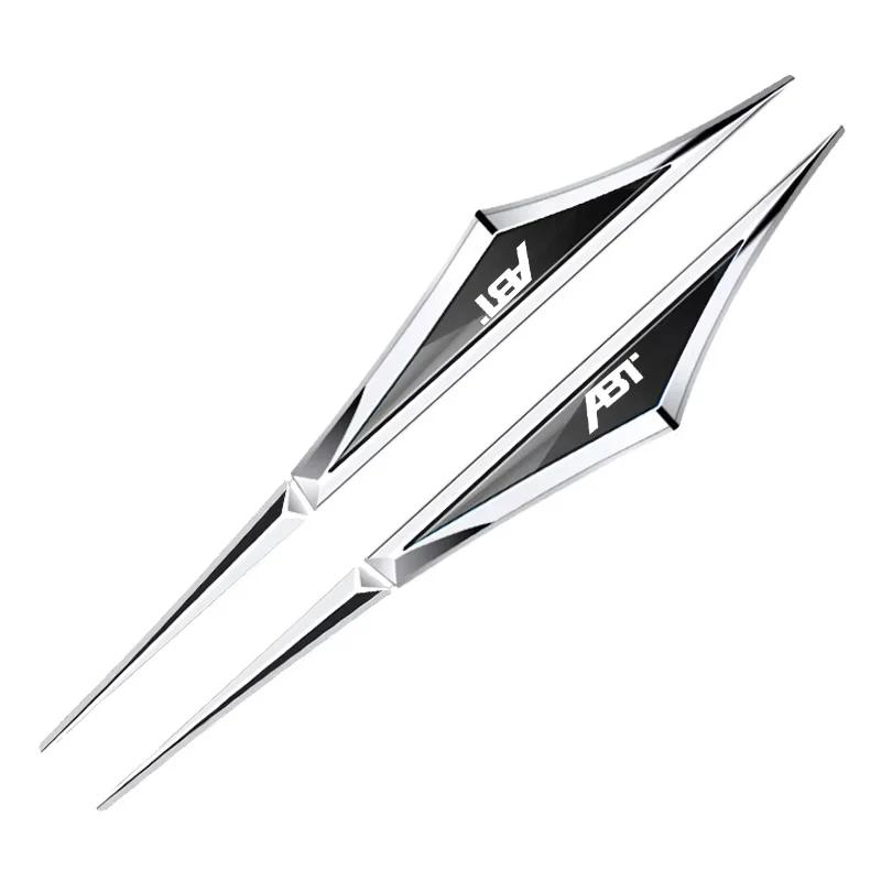 IIDP3 2Pcs 3D Alloy Knife Emblem Car Body Side Door Blade Fender Sticker for Volkswagen VW ABT Rline GTI Golf 6 7 Sharan Scirocco B5
