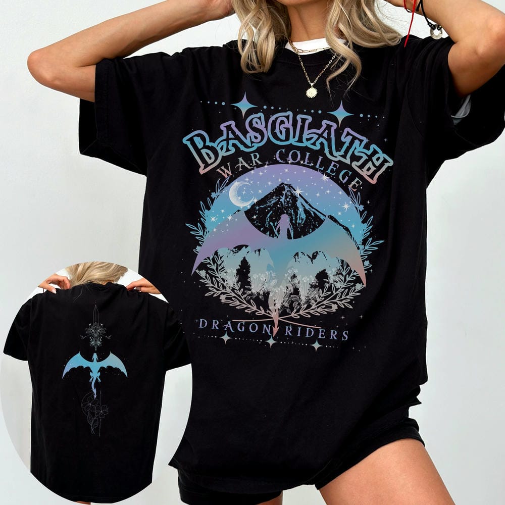 Women Retro Basgiath War College Shirt Fourth Wing Comfort Unisex Tee Dragon Rider Merch Cotton Y2K Top Daily Trendy Streetwear