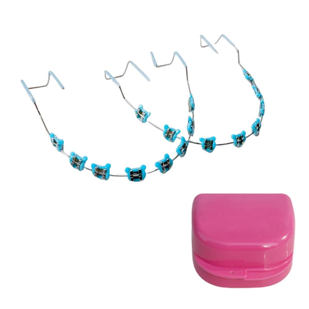 Fake Braces Colorful Brackets For Teeth Temporary Metal Wires Metal Bracket Orthodontic Ligature Ties Dental Decor Accessories