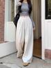 Women's Wide Leg High Waist Drapey Trousers - Spring/Autumn 2025, Loose Slimming Floor-Length Casual Pants.