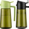 470ml Green Dual-Function Oil Dispenser: Large Capacity Glass Spray and Pour Bottle for Olive Oil