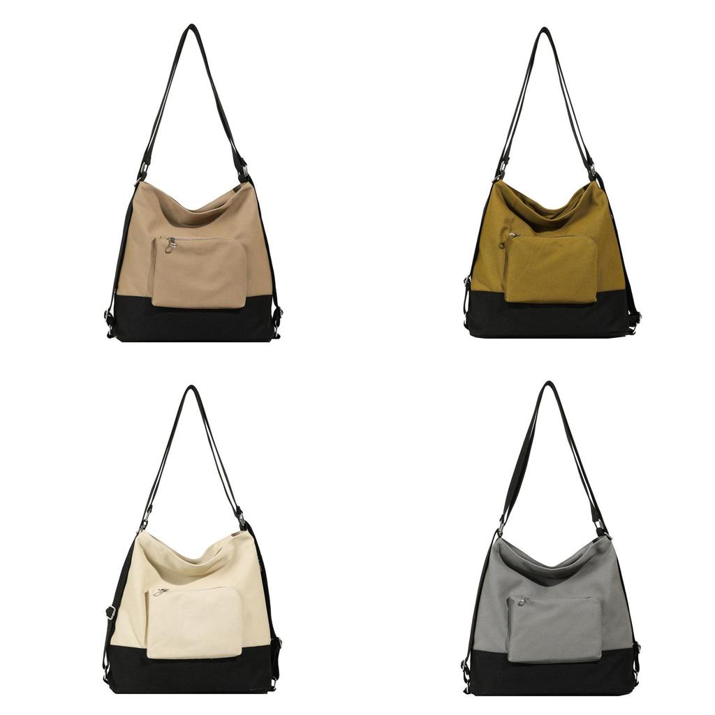 Borsa a Tote in Tela da Donna Stile Cittadino Casual Con Tasche con Zip Per l'Uso Quotidiano