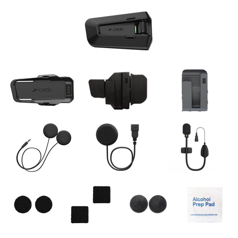 Cardo PACKTALK PRO Motorcycle Intercom for 1-15 People with Impact Detection and Auto On/Off Function (PTP00001)
